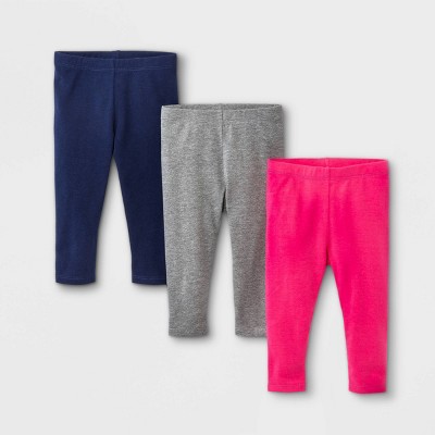 Image of Baby Girls' 3pk Leggings - Cat & Jack™ Navy 3-6M