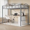 Loft Bed Twin Size, Heavy Duty Metal Loft Bed Frame with Arched Guardrail and Safety Ladder, Space-Saving, No Box Spring Needed - 4 of 4