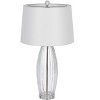 Cal Lighting Raisio 150W 3 Way Glass Table lamp with Metal Base and Taper Drum Fabric Shade. Priced and Sold a Pairs. - 2 of 4