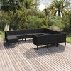 vidaXL 11 Piece Patio Lounge Set - Poly Rattan Garden Furniture - Weather-Resistant, Comfortable Cushioned Seating - Black - 2 of 4