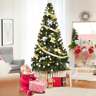 Costway Artificial PVC Christmas Tree W/Stand Holiday Season Indoor Outdoor Green