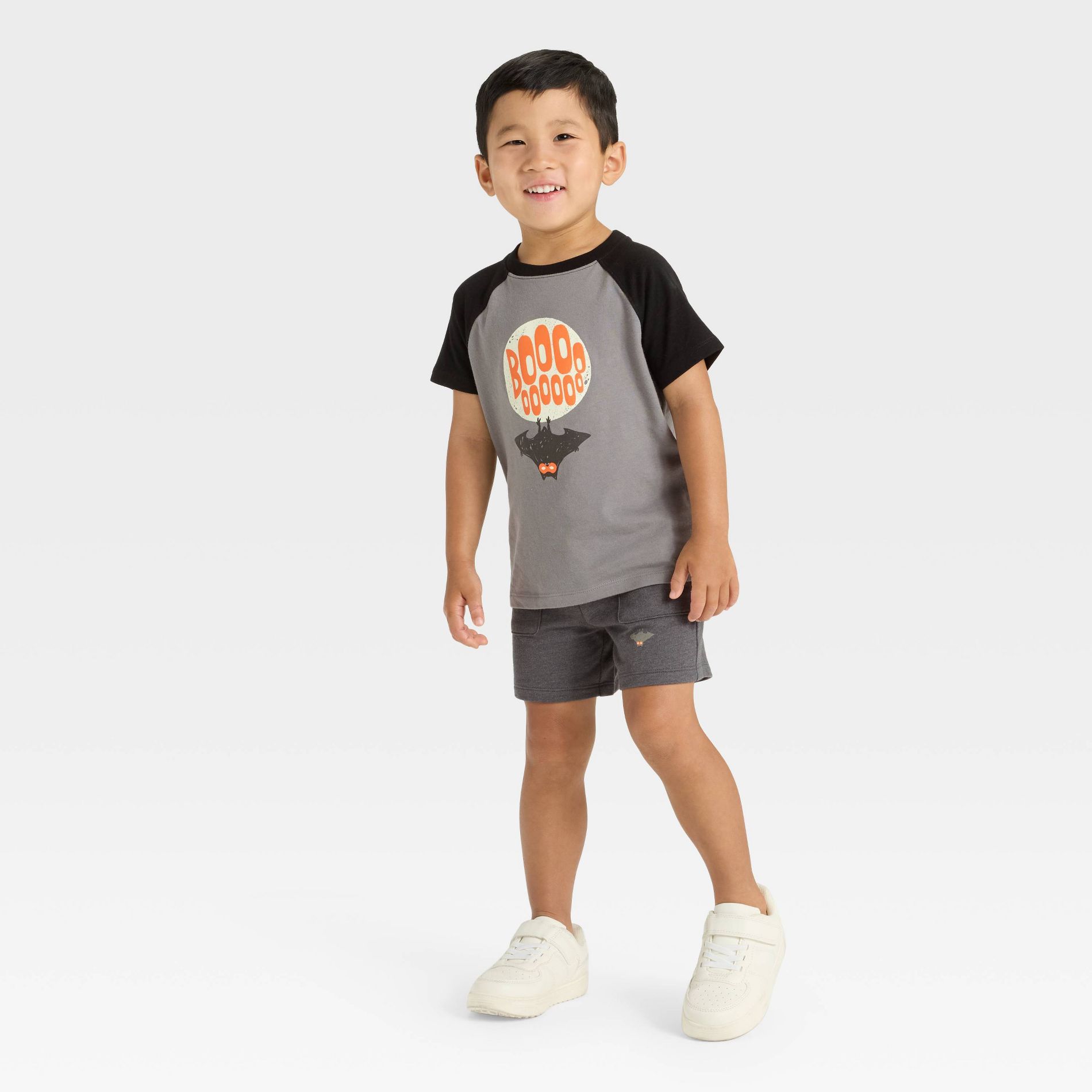 Toddler Boys' Short Sleeve Halloween T-Shirt and Shorts Set - Cat & Jack™ Gray 3T