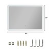 Costway Wall Mounted Rectangle Bathroom LED Mirror Dimmable Touch 3-Color Frameless - 4 of 4