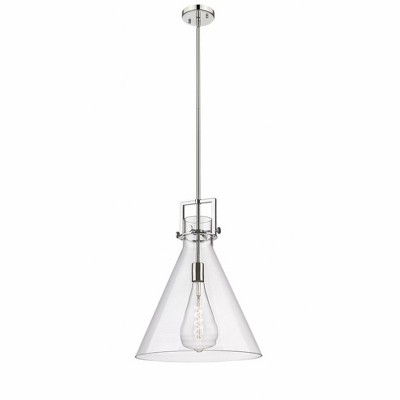 Newton Cone - 1 Light Stem Hung Pendant In Industrial Style-20.38 Inches Tall and 16 Inches Wide
