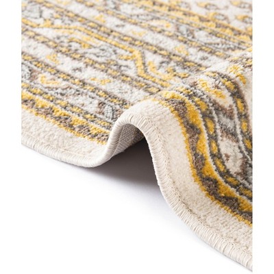 Beige Rectangular Flat Woven Stain-resistant Synthetic Rug, 6' x 9'