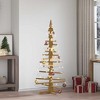 vidaXL Wooden Christmas Tree with Stand Brown 59.1" Solid pine wood - 2 of 4