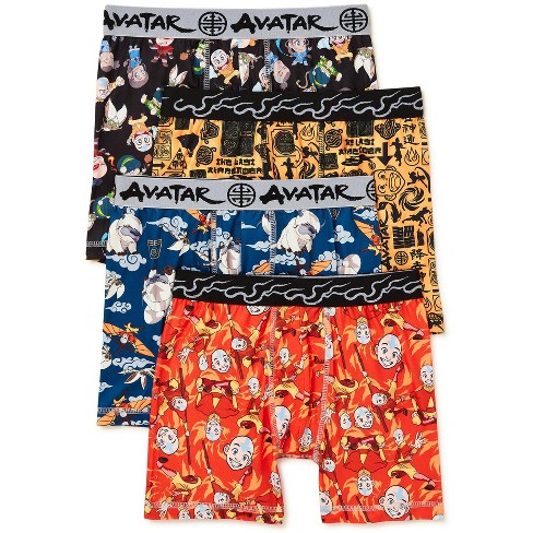 Avatar: The Last Airbender Boys' Boxer Briefs, 4-pack, Sizes 4-10