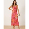 Allegra K Women's Boho Floral Print Sleeveless Spaghetti Strap Maxi Dress - 4 of 4