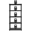 IRIS USA 5-Shelf Heavy Duty Deep Plastic Storage Shelves, 750lb Capacity, Shelving Unit Storage Organizer for Garage, Black - 3 of 4