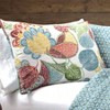 Quilt Floral Leaf Print 3 - Piece Reversible Bedding Set, King, Orange Blue - 3 of 4