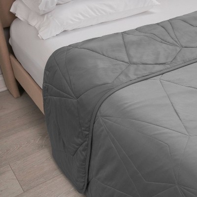 Queen Size Gray Dual-Sided Cooling Blanket with Moisture-Wicking Fabric