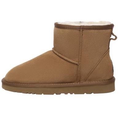 Women Leather Short Boots - Ostrich