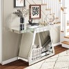 55.9" Modern Mirrored Console Table, Full-Body Reflective Entryway Table with Trapezoid Base, for Hallway or Living Room - Panipeachy - 2 of 4