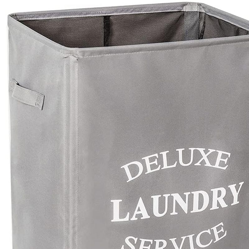 WOWLIVE Foldable Rectangular Deluxe Laundry Service Rolling Clothing Hamper Basket with Lockable Wheels for Laundry or Storage, 3 of 7
