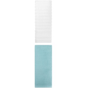 REGALWOVEN Solid Cotton Decorative Hand Towels for Bathroom Hotel and Spa 14" x 30"/13" x 30" 2 Pcs - 1 of 4