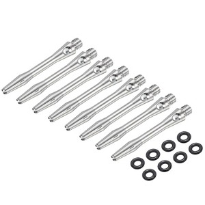 Unique Bargains 2BA Thread Aluminum Dart Shafts with Rubber Rings for Steel Tip 8 Pcs - 1 of 4