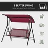 PAGED 3-Person Porch Swing with Adjustable Canopy and Armrests,Modern Bench Swing for Patio Backyard,Garden - 4 of 4