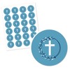 Big Dot of Happiness Blue Elegant Cross - Boy Religious Party Circle Sticker Labels - 24 Count - 2 of 4