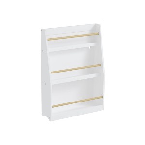 AZL1 Life Concept Decorative Bookshelf Three Tier Kids Book Rack Natural Wood Book Display Shelf for Children, White, 22.83"*7.09"*31.5" - 1 of 4