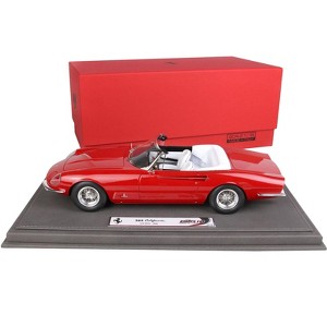 1966 Ferrari 365 California S/N 9935 Convertible Red with White Interior w/DISPLAY CASE Ltd Ed to 108 pcs 1/18 Model Car by BBR - 1 of 4