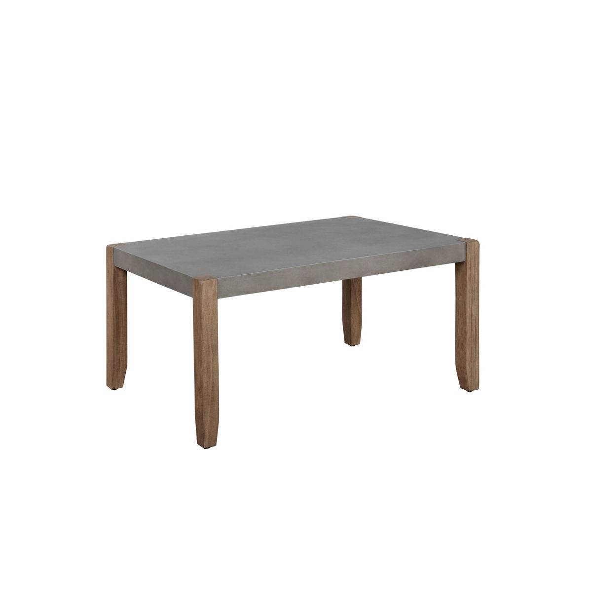 36" Davenport Faux Concrete and Wood Coffee Table Light Amber - Alaterre Furniture: Rustic Rectangle with Storage - thumbnail 3
