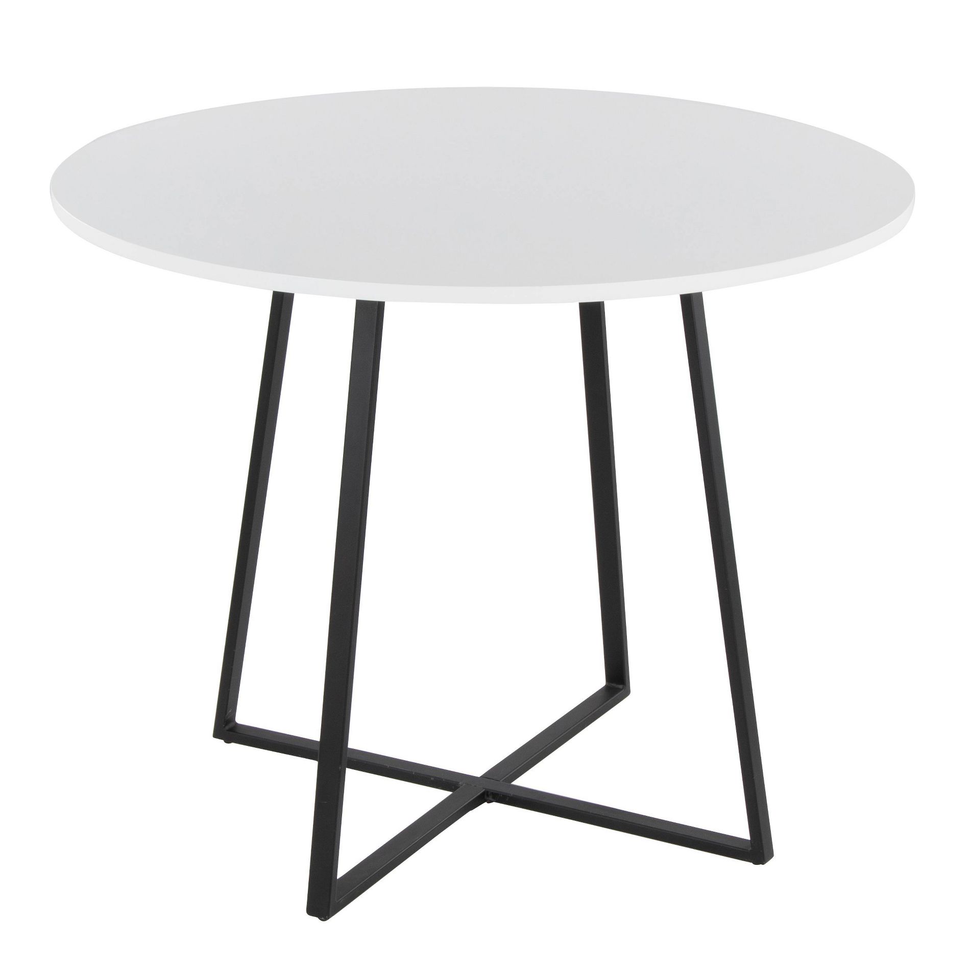 LumiSource Cosmo MDF Dining Table Black Metal/White