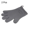 Unique Bargains Heat Resistant Kitchen Textiles Soft Lining Silicone Oven Mitts 2 Pcs - 3 of 4