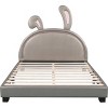 Streamdale Full Size Upholstered Leather Platform Bed with Rabbit Ornament, Gray - 4 of 4