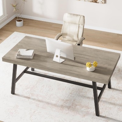 coucheta Industrial Dining Table for 6~8 People, 78.7" Long Rectangle Dining Tables with Sturdy Metal Frame, Dinner Tables for Kitchen, Dining Room