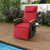 Costway Outdoor 360° Swivel Rattan Recliner Chair Patio Wicker Chaise Lounge Chair Beige/Navy - 4 of 4