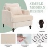 MOONMISS Mid Century Modern Arm Chairs with Studded, Solid Wood Frame,for Bedroom,Reading - 4 of 4