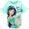 Disney Frozen Princess Moana Little Mermaid Floral Girls T-Shirt and Leggings Outfit Set Toddler - 4 of 4