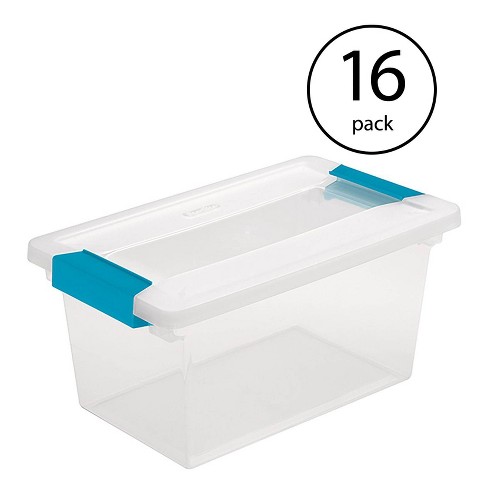 Sterilite Medium Clip Box Clear Home Storage Tote Container With