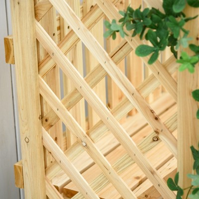 Natural Fir Wood Garden Arbor Arch with Bench for Climbing Plants