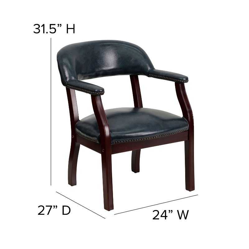 Flash Furniture Navy Vinyl Luxurious Conference Chair with Accent Nail Trim, 4 of 11