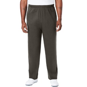 KingSize Men's Big & Tall Lightweight Jersey Open Bottom Sweatpants - 1 of 4