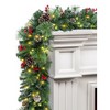 MOEPISY 9FT Prelit Christmas Garland with 100 LED Timer Lights, Snow Dusted Garland - 2 of 4