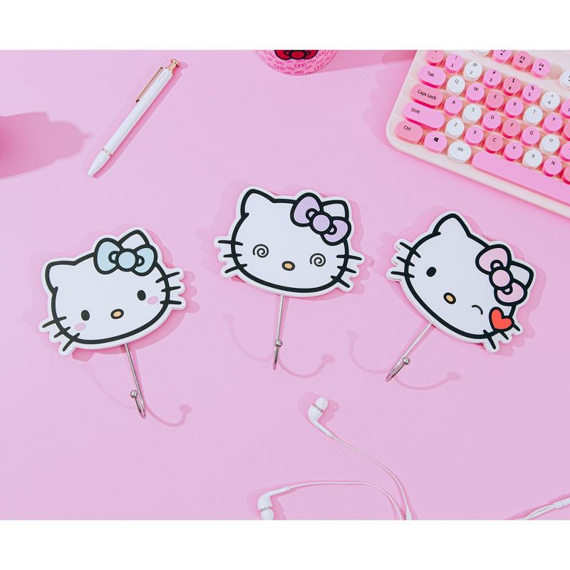 Silver Buffalo Sanrio Hello Kitty "Pretty Bows" Die-Cut Wall Hooks Coat Hanger, 3 of 10