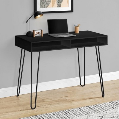 INFURNIC Desks 40"L Modern Computer Desk with Storage Drawers and Open Cubby for Flexible Workspace, Black, 40"*19.75"*30"