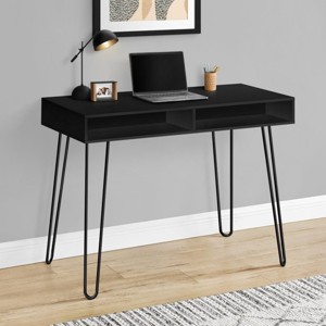 INFURNIC Desks 40"L Modern Computer Desk with Storage Drawers and Open Cubby for Flexible Workspace, Black, 40"*19.75"*30" - 1 of 4