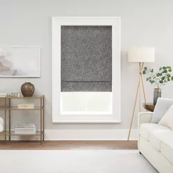 64"x33" Drew 100% Total Blackout Cordless Roman Blind and Shade Charcoal - Eclipse