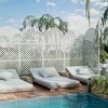Lirago Metal Outdoor Privacy Screen Arched Top Freestanding Patio Decorative Screens 72"x35" White - 4 of 4