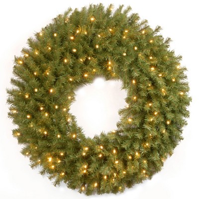 National Tree Company 30 Inch Northwood Fir Decorative Collection Prelit Battery Operated Artificial Christmas Wreath with Clear LED Lights