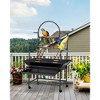 Bird Play Stand, Metal Parrot Playground with Perches, Ladders, Wheels & Removable Tray, Activity Gym for Parakeets. - 2 of 4