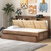 NicBex Twin Size Daybed with Storage Multifunction Daybed with 2 Storage Drawers, Storage Shelves and Charging Ports for Apartment, Wood - 3 of 4