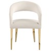 Coaster,Galiano Velvet Upholstered Dining Arm Cream Beige (Set of 2) - 3 of 4