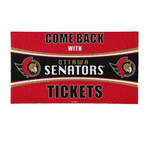 Evergreen Come Back with Tickets Ottawa Senators 28" x 16" Woven PVC Indoor Outdoor Doormat - 1 of 4