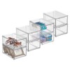 mDesign Plastic Stackable Bathroom Storage Organizer with Drawer, 8 Pack, Clear - 2 of 4