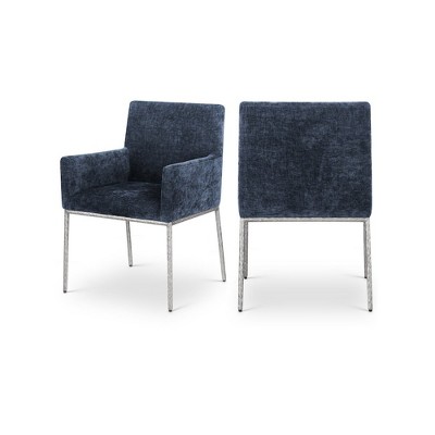 Meridian Furniture,Reeves Chenille Fabric Dining Chair, Set of 2