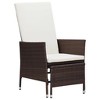 vidaXL Outdoor Recliner Chair Patio Lounge Chair with Cushions Poly Rattan - Brown - 2 of 4